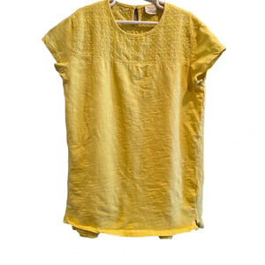 ZARA GIRLS YELLOW COTTON TOP SHIRT TSHIRT TEE SUMMER FALL CASUAL TOPS SIZE 13 14
